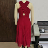 Women Evening Gown Sexy Backless Chiffon Dress