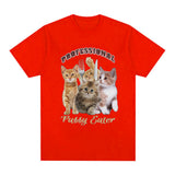 Professional Pussy Eater Funny Cat Meme T Shirt Men Fashion