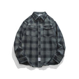 Unisex Shirts Autumn Plaid Workwear Shirt