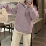 Women Knitwear Autumn and Winter Turtleneck Zipper Sweater Loose Sweater