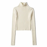 Women Sweater Knitwear Fall Base Knitwear High Neck Short Lightweight Sweater