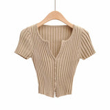 Women Sweater Knit Wear Vintage Knitted Cardigan Women's V-neck Top