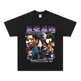 Asap Rocky T-Shirts Vintage ASAP Rocky Summer Short Sleeve T-Shirts Men and Women