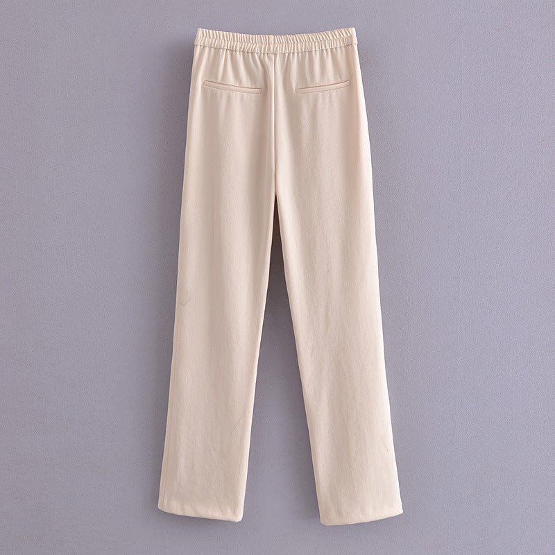 Women Sweatpants Spring and Autumn Straight-Leg Pants Slit Casual Pants