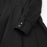 Women Dress Black V-neck Dress