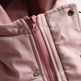 Unisex Winter Cotton Coat Gradient Hooded Cotton-Padded Coat Embroidered Cotton-Padded Coat