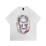 Men T Shirt Hip Hop Cartoon Printed Short Sleeve T-shirt