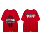 Men T Shirt Alphabet Graffiti Print Couple Short Sleeve T-shirt