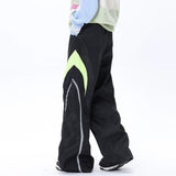 Men Sweatpants Stitching Contrast Color Charge Straight-Leg Pants Loose-Fitting Wide-Leg Trousers