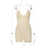 Women Jumpsuit Summer Sexy Backless Slim Fit Sleeveless Jumpsuit
