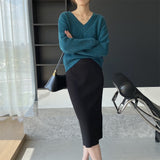 Women Knitted Skirt Autumn Knitted Skirt Hip Skirt