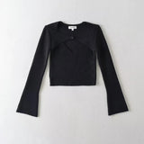 Women Sweater Knitwear Sexy V-neck Knitwear Women's Autumn Winter Retro Slim-Fit Long-Sleeved Pullover Short Sweater