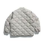 Unisex Winter Cotton Coat Baseball Collar down Jacket Vintage Liner down Jacket