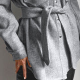 Women Trench Coat Vintage Woolen Coat Autumn and Winter Loose