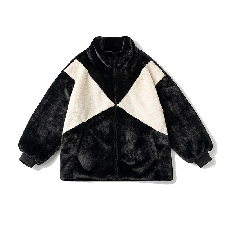 Unisex Winter Cotton Coat Stand-up Collar Cotton-Padded Clothes Vintage Loose and Warm Cotton Jacket
