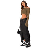 Women Knitted Sweater Spring and Autumn Cropped Short off-Shoulder Knitted Sweater
