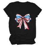Bow, Summer Short Sleeve Women's Fashion T-Shirt