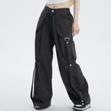 Women Pants Cargo Pants Multi-Pocket Drooping Wide-Leg Pants Straight Casual Trousers