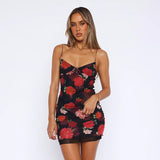 Women Dresses Summer Slim-Fit Hip-Wrapped Short Dress Sling Dress