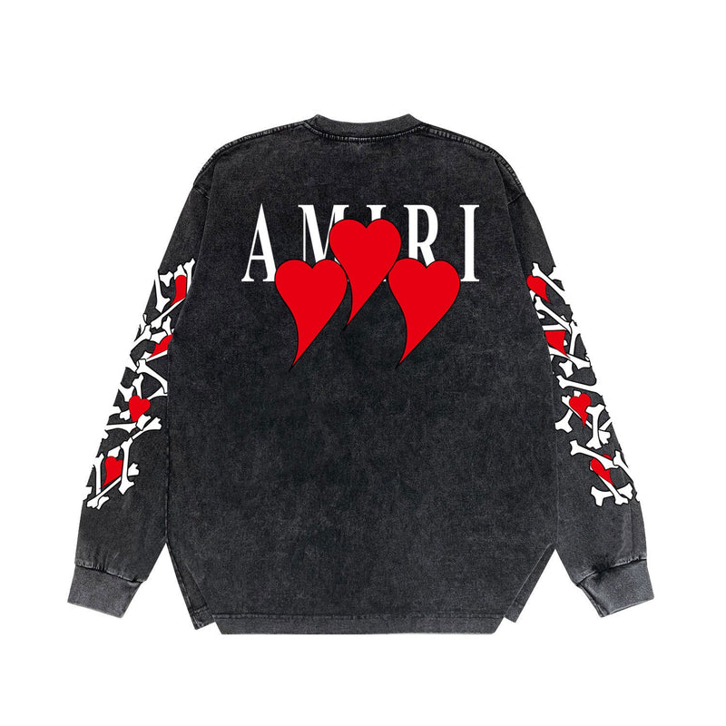 Amiri Long-Sleeve Shirt Vintage Distressed Long Sleeve T-shirt