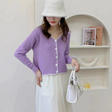 Women Knitwear Autumn V-neck Sweater Loose Knitted Cardigan