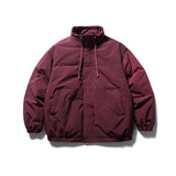 Unisex Winter Cotton Coat Winter Stand-up Collar down Jacket Retro Loose down Jacket