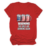 Warning the girls are stylish casual print short sleeves