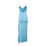 Women Dresses Summer Elegance Dress Sexy V-neck Suspender Skirt