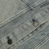 Women Jacket Short Denim Jacket Spring and Autumn Leisure Washed Distressed Coat