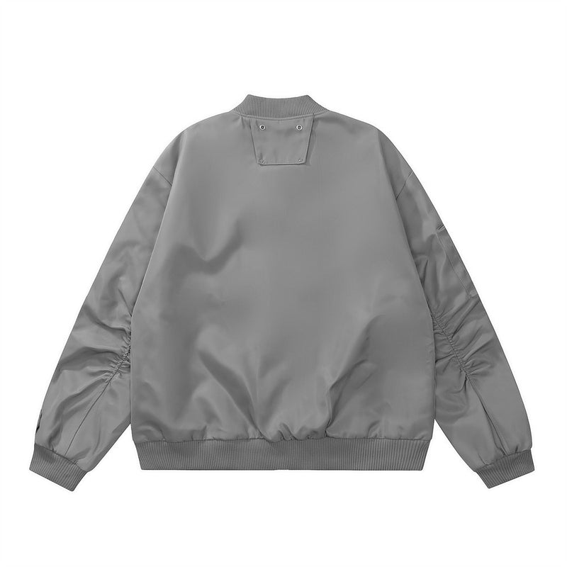 Men Jacket Coat Loose Baseball Uniform Coat Men's Sleeve Flight Jacket