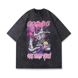 Men T Shirt Flame Skull Print Short Sleeve T-shirt