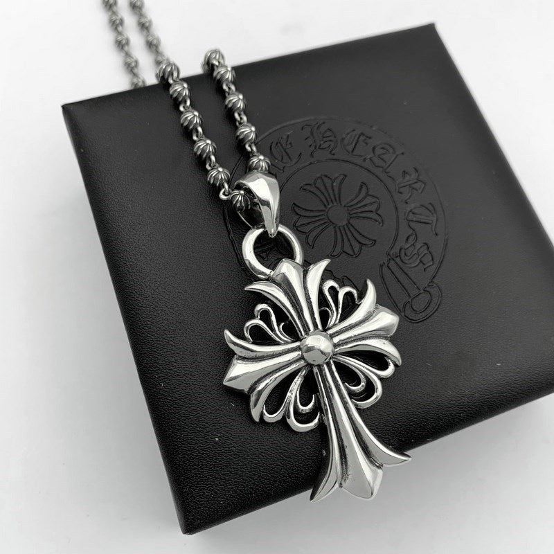 Chrome Hearts Necklace Classic Cross Flower Men's and Women's Design Pendant