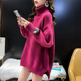 Women Knitwear Autumn and Winter Turtleneck Knitwear Loose Sweater