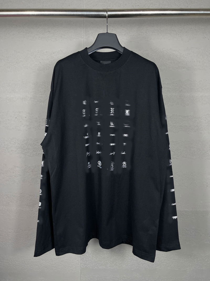 Men T-shirts Paris LOGO Long Sleeve T-Shirt Loose Casual Bottom Shirt