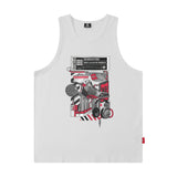 Men Vest Letter Print Vest Hip Hop Oversize Sleeveless T-shirt