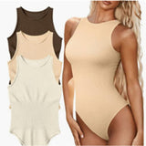 Women Jumpsuit Summer Tight Jumpsuit Sleeveless Striped Swimsuit One-Piece Briefs