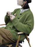 Women Knitted Cardigan Vintage Cardigan Sweater Autumn Loose Sweater