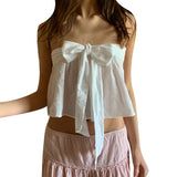 Women Tops Summer Slim Fit Vest Casual Bow Top