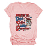 Crew neck women's short sleeves running on jced collee and freedomt t-shirt