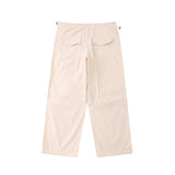 Men Sweatpants Knee Pleated Overalls Loose Straight Wide Leg Pants Drawstring Ankle-Tied Trousers