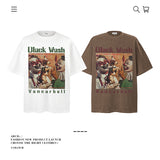 American vintage street T-shirt pure cotton retro men's and women's summer loose