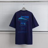Men T-shirts Paris eco-friendly waves pure cotton loose short-sleeved T-shirts loose