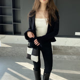 Women Cardigan Sweater V-neck Cardigan Woolen Coat Slim-Fit Short Coat Knitted Coat 8t8218