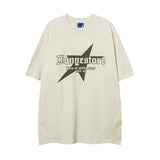 Men T Shirt XINGX Letter Crew Neck Short-Sleeved T-shirt Men's and Women's Hip Hop Oversize
