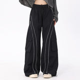 Men Sweatpants Wide Leg Trousers Men's Loose Casual Striped Sports Straight Pants