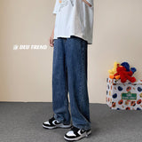 Men Jeans Fall Loose Straight Trousers