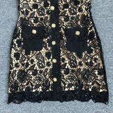 Women's Evening Dress Casual Lace Hollow Short Sleeve Dress