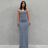 Women Dresses Casual Sleeveless Slim Fit Camisole Dress (Bla0420)