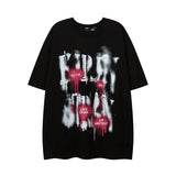 Men T Shirt Letter Graffiti Short Sleeve T-shirt