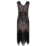 Flappers 1920S Dress Sequined Dress plus Size Tassel V-neck Evening Gown